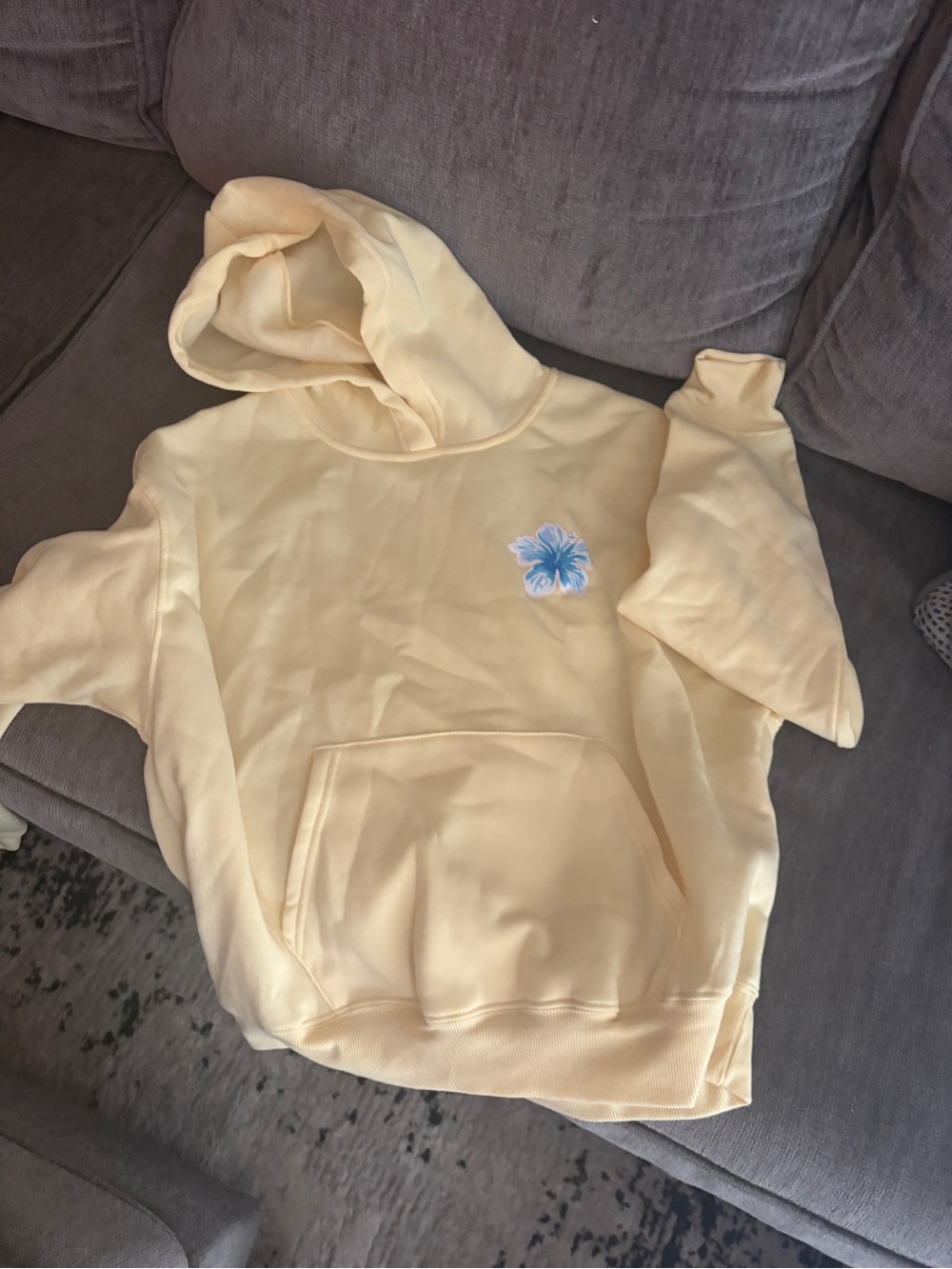Soft Yellow Hoodie and Sweats Set